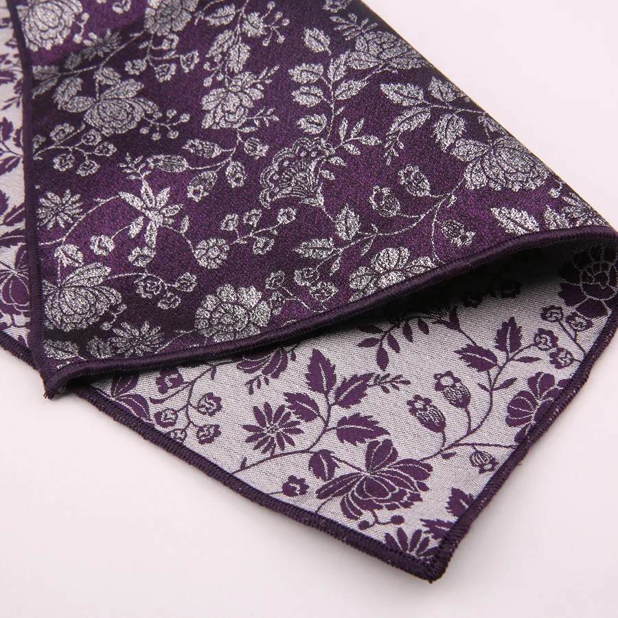 Linbaiway Saku Klasik Square Paisley Floral Sapu Tangan Pria Saku Kecil Handuk untuk Pesta Pernikahan Suit Hanky-panky LOGO Kustom