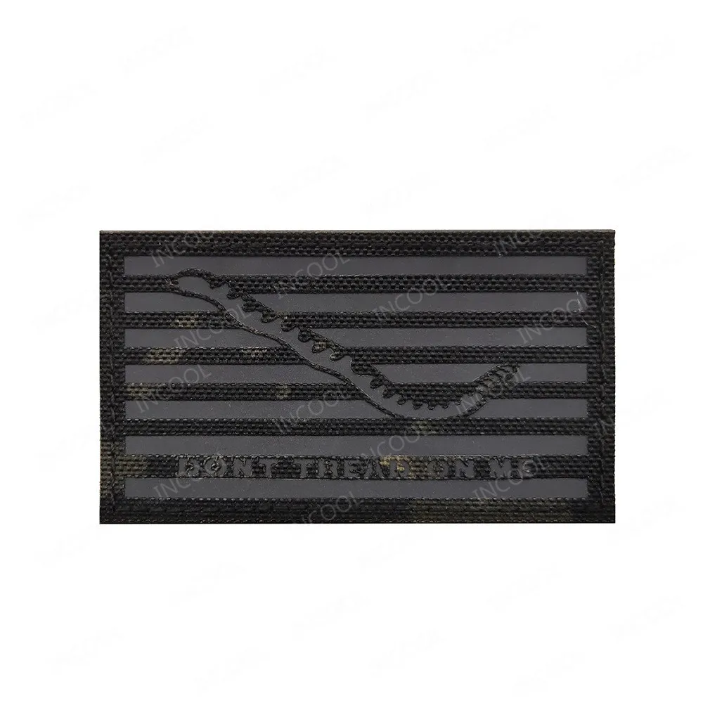 Infrared IR Reflective US DTOM Embroidery Patch Animal Snake PVC America Embroidered Patches For Clothing Glow in Dark