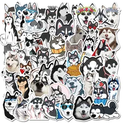 Autocollant imperméable à l'eau pour valise, ordinateur portable, réfrigérateur, boîte d'acquisition, tasse à eau, animal de compagnie mignon, Husky, dessin animé, graffiti, vente en gros, 10 pièces, 30 pièces, 50 pièces