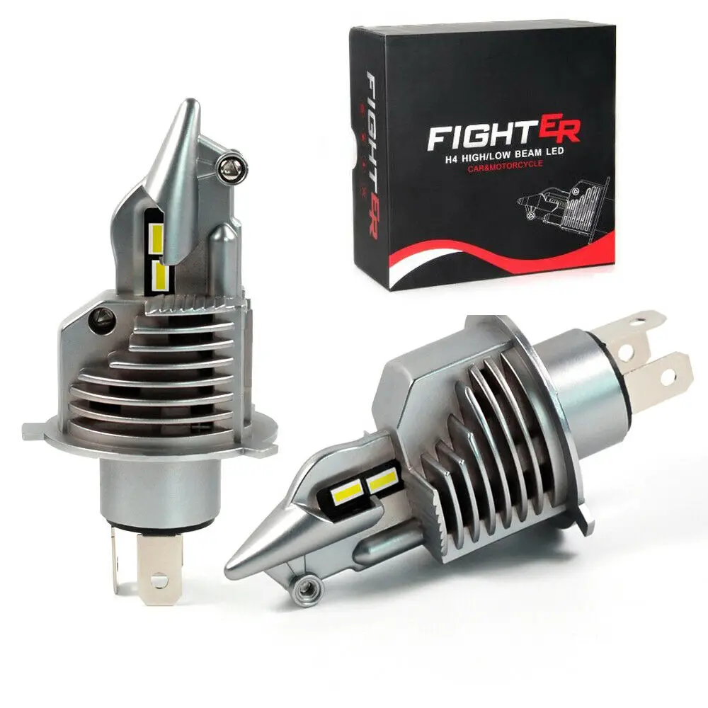 MINI FIGHTER H4 P43T 9003 HB2 LED Phare 1: 1 Original Ampoules TAILLE Lampes Avant Faisceaux Haut / Bas Ampoules