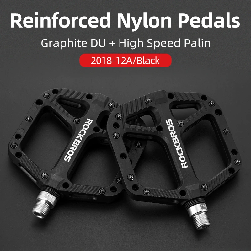 ROCKBROS Ultralight Sealed Bearings Bicycle Pedals Cycling Nylon MTB Road Bike Pedals Flat Platform Bicycle Parts Accessories