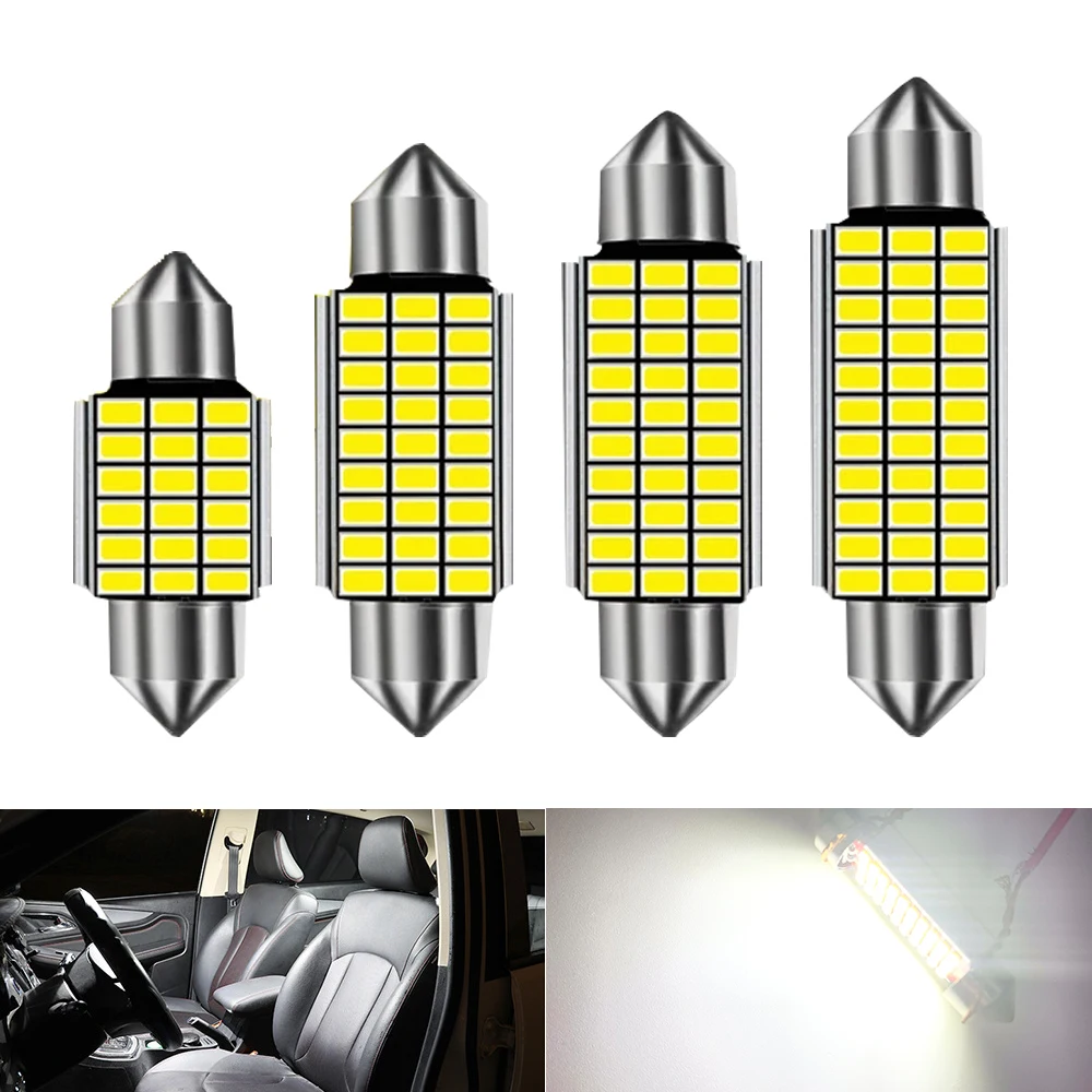 2pcs Car C5W Canbus Festoon C10W 31/36/39/41MM 18/27/30/33 Led Error Free Interior Reading Light Clearance Bulbs Auto Plate Lamp