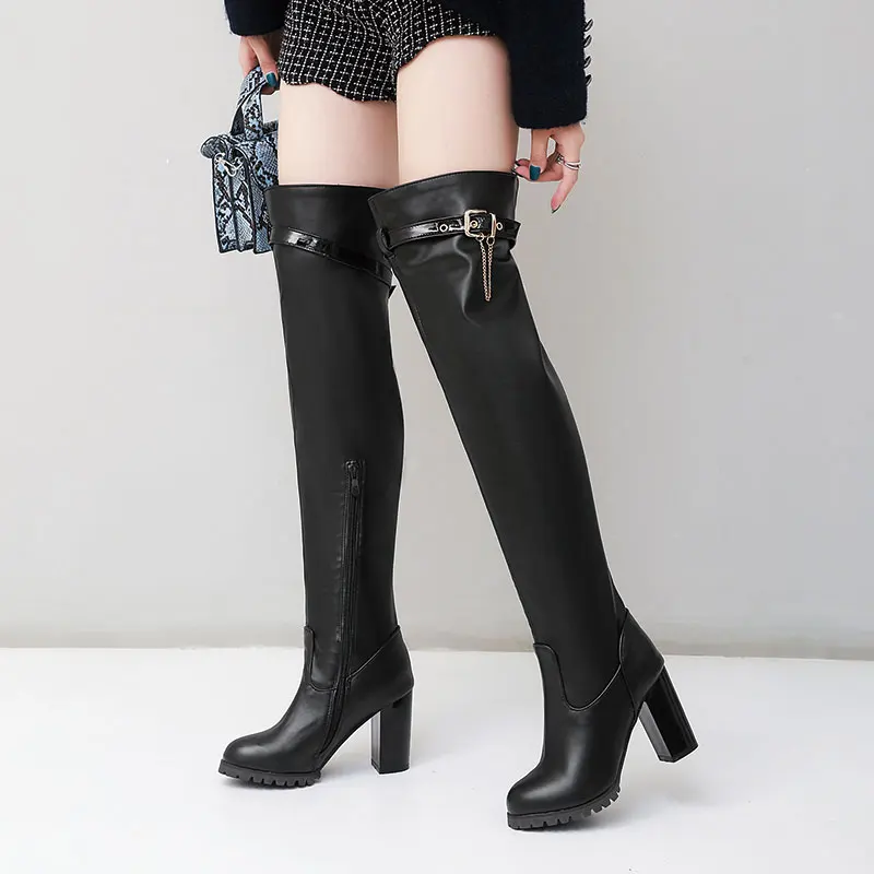 Sgesvier Women Boots Waterproof Winter Over The Knee High Boots Women Platform Long Boots Fashion Ladies Thigh High Boots Mujer