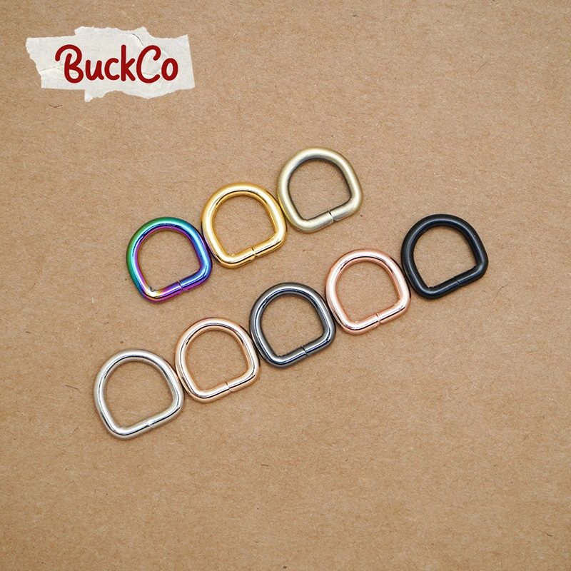 1pc Metal Non-Welded Nickel Plated Hardware D Ring For Garment Luggage Backpack Cat Dog Collar-Strap DIY 10mm parts 8 Colours