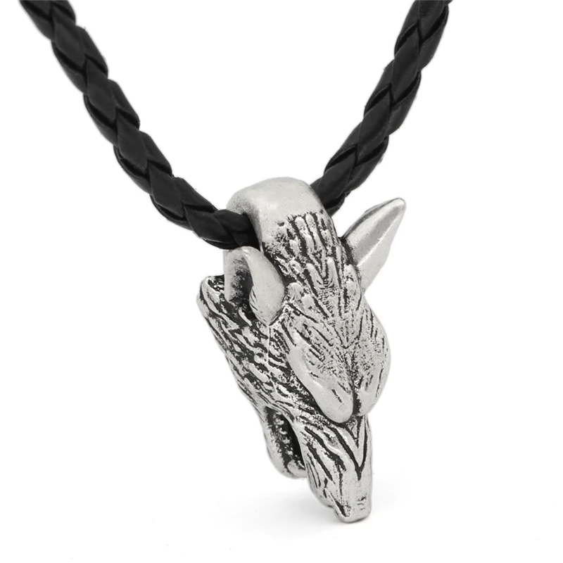 Punk Rock Wolf head Pendant Cool Girl Jewelry Necklace Vintage Accessories With Leather Rope Chain Handsome Tough Guy Gifts New