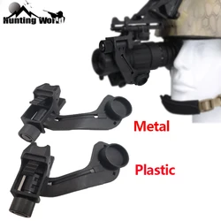 Taktyczne z tworzywa sztucznego metalu J ramię NVG Mount kask Adapter wspornika do polowania Airsoft Pvs 14 gogle noktowizyjne pasuje do Mich szybko M88