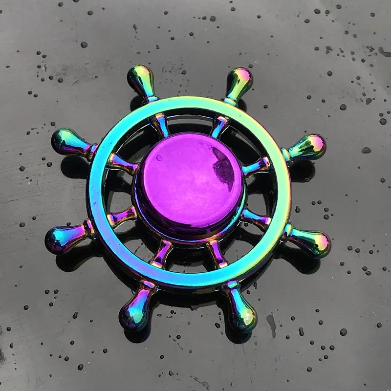 60-65mm Spinner Poker Rainbow Metal Finger Spinner R118 Bearing Spinner Toy Adult Toys for Children Metal Finger Tip Gyro