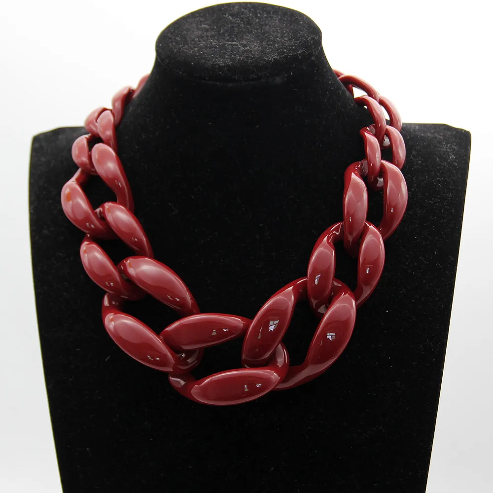 Aussage Acryl Lange Kette Halskette Für Frauen Böhmischen Große Chunky Kette Link Halsketten Anhänger Mode Frauen Schmuck Geschenke – Detail 8