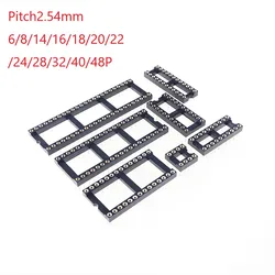 50pcs IC Socket 6 8 12 14 16 18 20 22 24 28 32 40 48 Pin DIP Machined Pin Socket Round Sleeve inner 0.5 mm Through Holes Tin