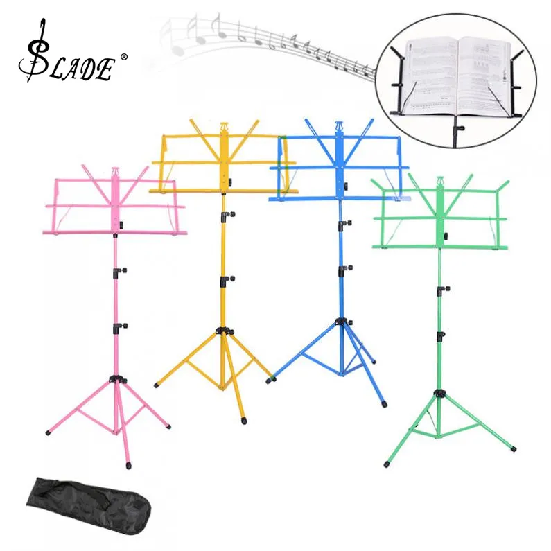 

Folding Music Tripod Stand Holder Aluminum Alloy Stand Holder Height Adjustable with Carry Bag for Violin Guitar Instrument