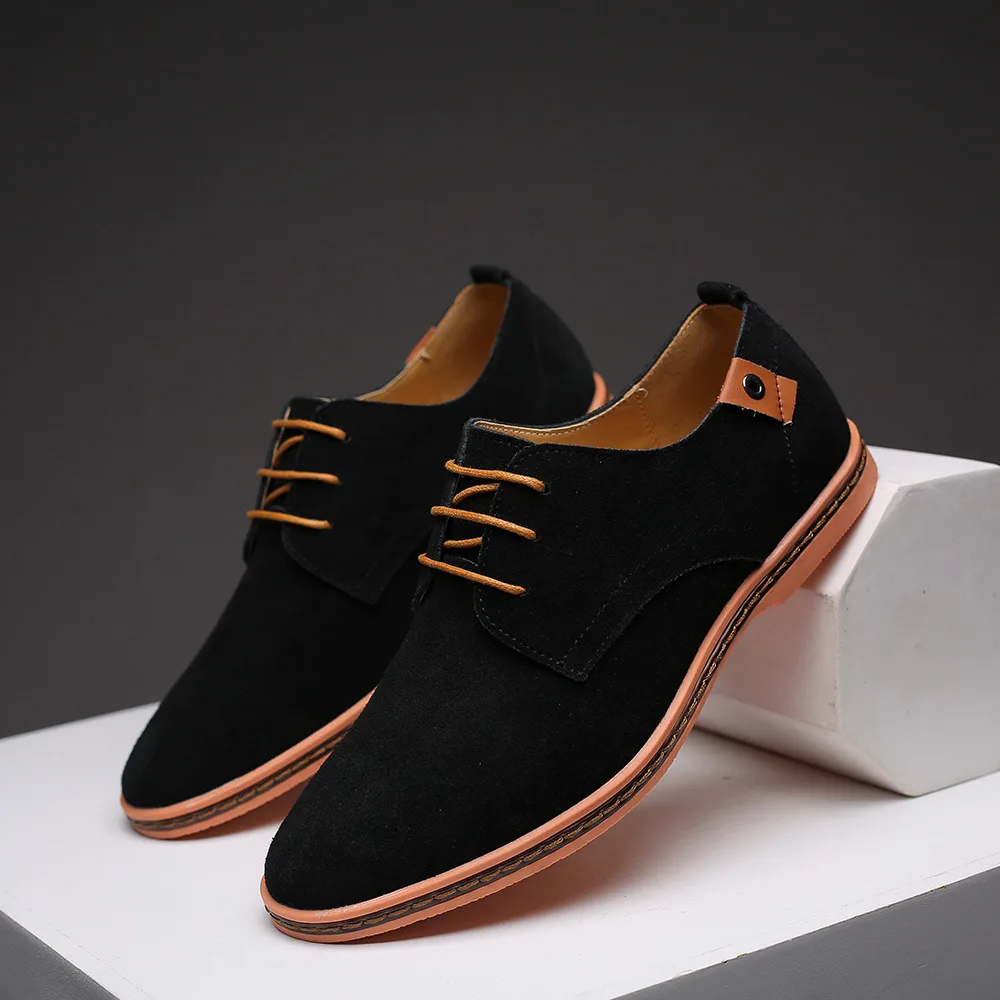 2022 fashion men casual shoes new spring men flats lace up male suede oxfords men leather shoes zapatillas hombre size 38-48