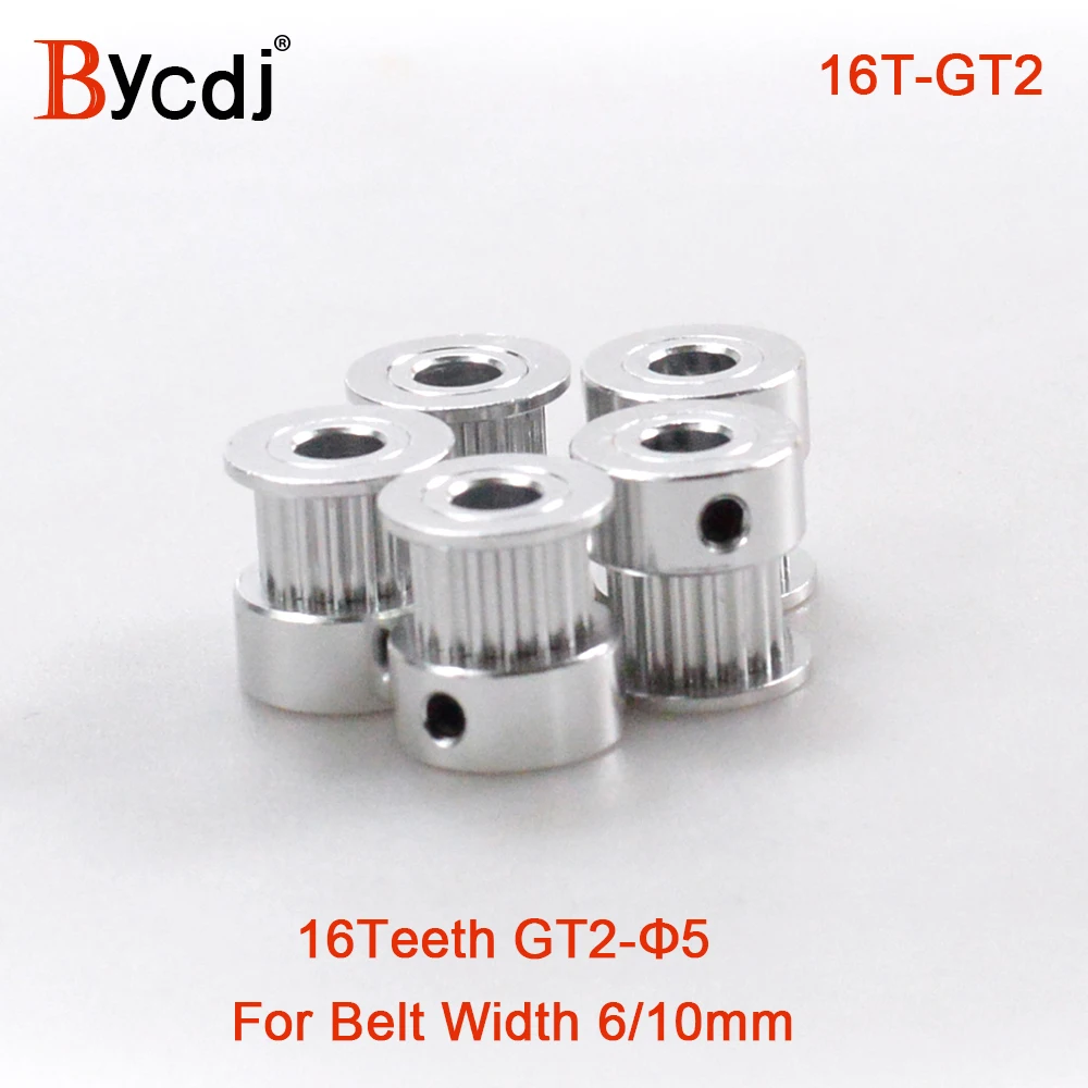 5pcs Arc GT 16 teeth 2GT Timing Pulley Bore 6mm for GT2 Open Synchronous belt width 6mm small backlash 16Teeth 16T