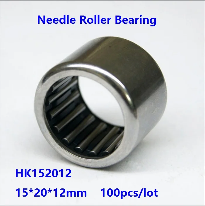 100pcs/lot HK152012 High quality 15×20×12mm Drawn Cup Type Needle Roller Bearing 15*20*12 mm