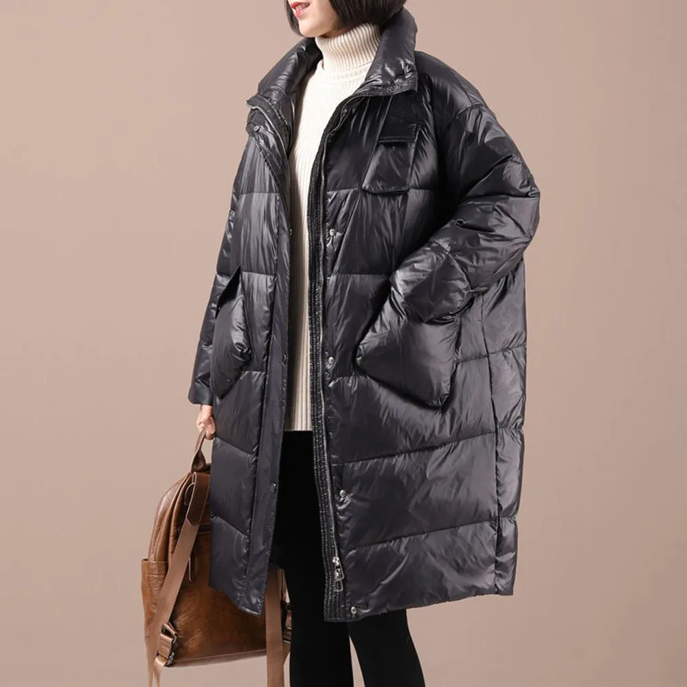 Neue Csaual 90% Weiße Ente Unten Dicke Warme Jacke Weibliche Parkas Winter Lose Lange Mode Feder Unten Mantel Schnee Feder outwear