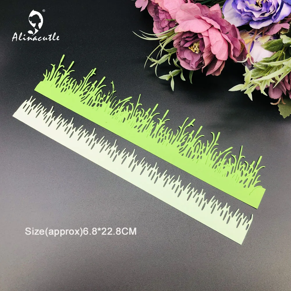 Alinacutle Slimline Metal Cutting Die Cut 2pc Grass Scrapbooking Paper Craft Handmade Album Card Punch Art Knife