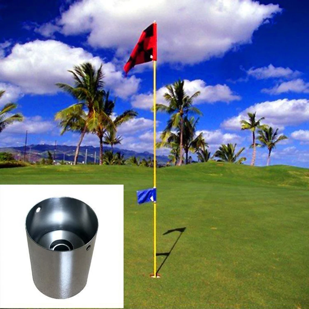 Golf Putting Cup Hole Indoor and Outdoor Putt Flagstick Holder Stainless Steel