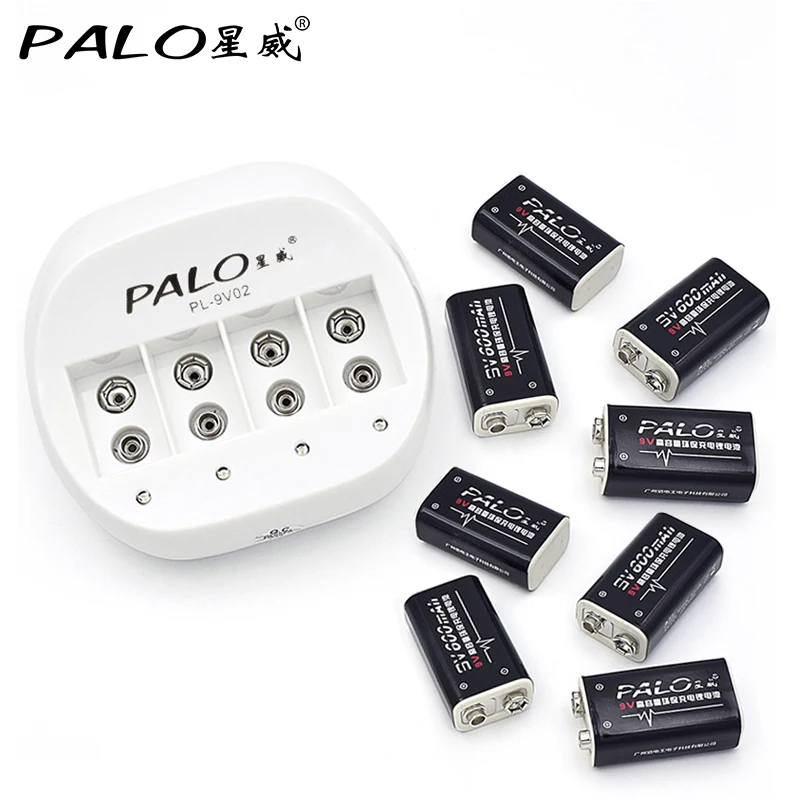 

8pcs Li-ion 9V Batteries Rechargeable with Battery Charger For 6F22 9V Lithium Rechargeable Battery for 9v Rechargeable Battery