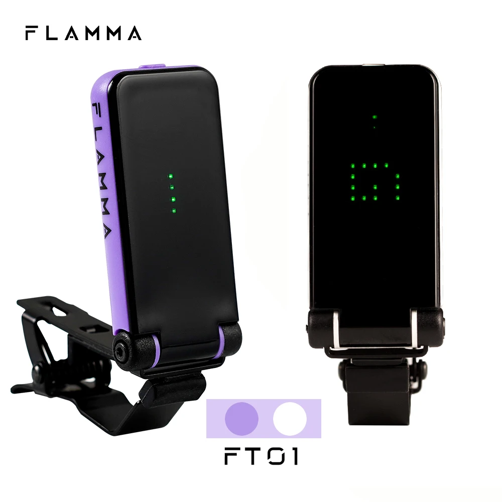 FLAMMA FT01 Clip-on Tuner for Electric Acoustic Guitar Bass Ukeleles All Instruments Christmas Gift