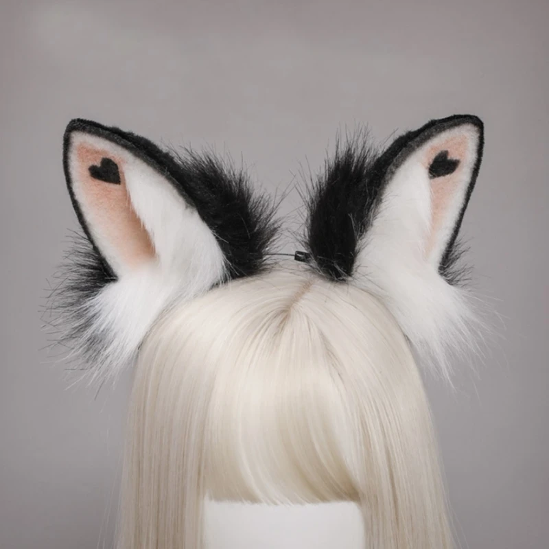 Lolita Stirnbänder Pelzigen Kaninchen Katze Ohren Headwear Kawaii Häschen Haar Hoop für Halloween Cosplay Kopfstück Partei Liefert