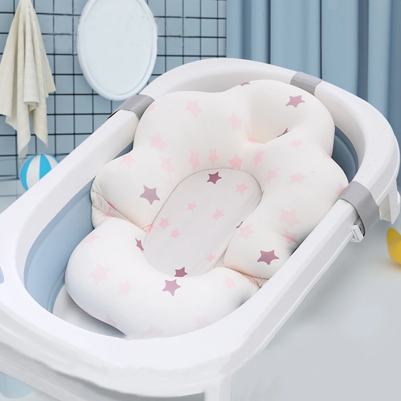 

Baby Bath Tub Cushion Pad Non-Slip Bathtub Mat Newborn Safety Nursing Security Bath Support Comfort Baby Shower Pillow Mat