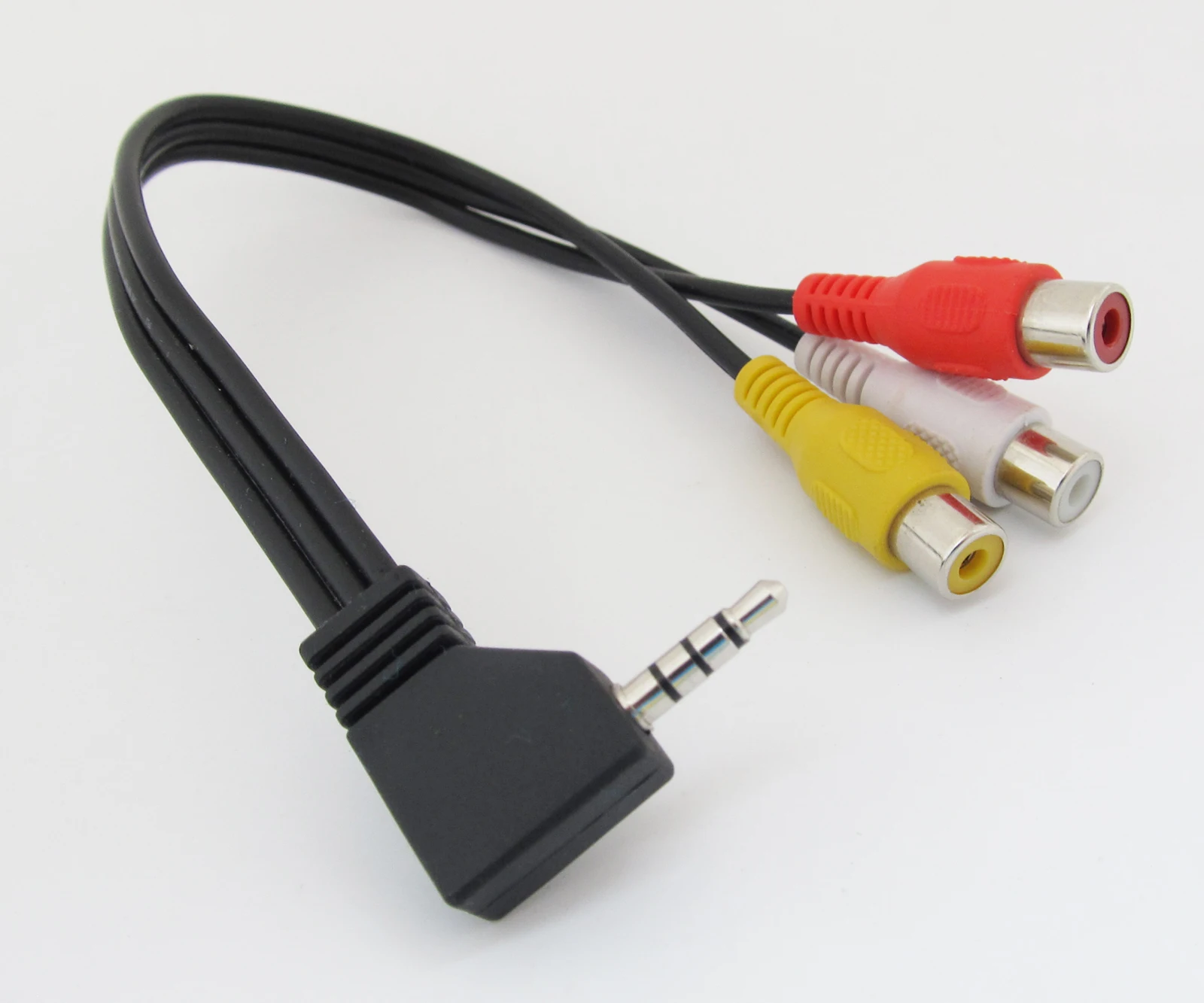 1pc Audio Video Cable Right Angle 3.5mm 4 Pole Male Plug To 3 RCA Female 25cm Item No.: 40059