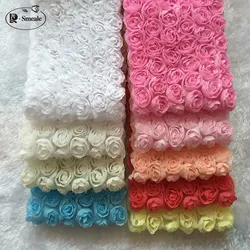 5Yd/lot  14 Color DIY Bowknot  Lace Fabric  6 Rows 3D Rose Lace Trim Phone Beauty Lace RS630