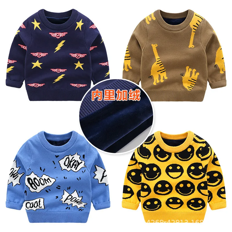 

2022 new JCHAO KIDS winter boys girl sweater Cotton Cartoon warm Wool kids baby toddler top children clothes clothing