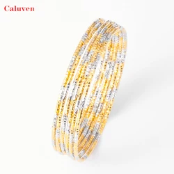 70cm Two Color African Women Bracelet&Bangles Dubai bracelet for Women Indian Gold Bangles Middle East Wedding Jewelry Gift