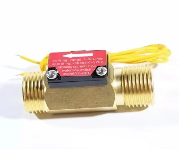 4 Points Copper Shell with Filter On-off Signal Switch Water Flow Switch Magnetic Reed Close to Reed Switch