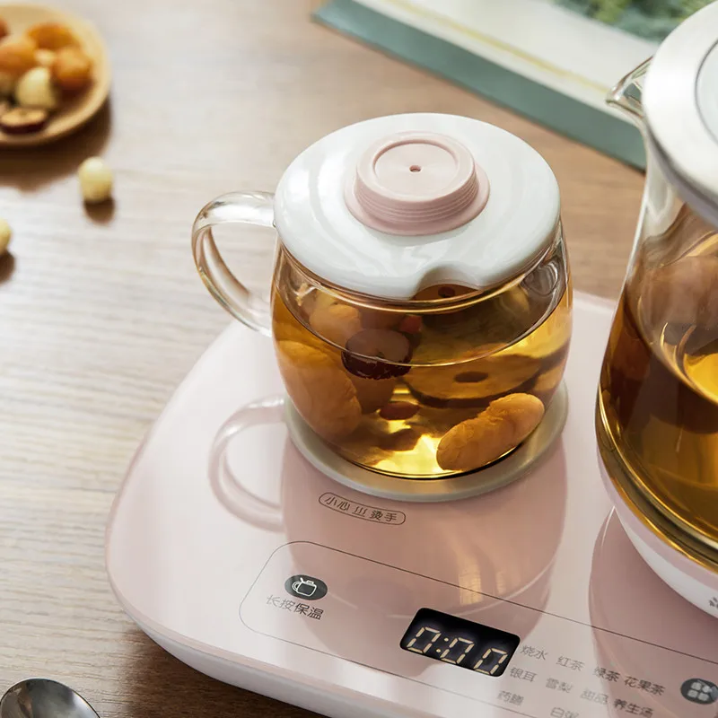 220 فولت 0.8L غلاية زجاجية كهربائية متعددة الوظائف وعاء الطبخ المنزلية الكهربائية الحفاظ على الصحة وعاء الشاي الحلوى وعاء الطبخ