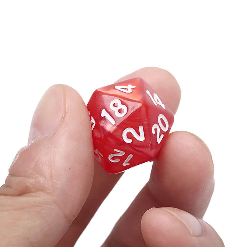 Dados acrílicos duráveis para o jogo de tabuleiro, Pearlized D20, novo, 20 lados, 1pc