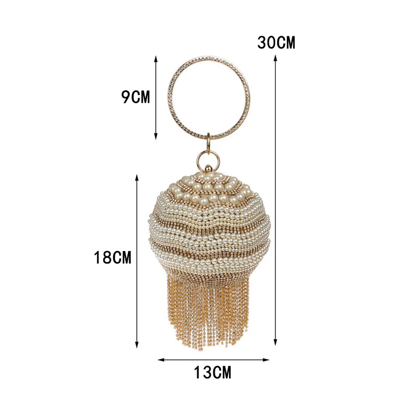 SEKUSA-Bolso de mano con borla de diamante para mujer, accesorio de mano de Metal y cristal para fiesta, bolso de noche para boda, bolso de hombro