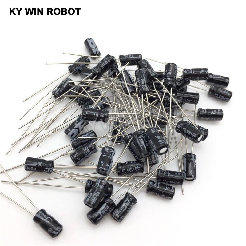 50pcs/lot 10UF 25V 10mf 105C 4X7mm Aluminum Electrolytic Capacitor 25V10UF radial lead 50pcs