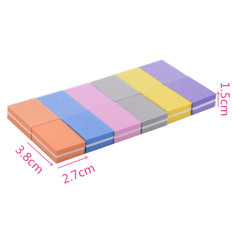 100pcs/pack Pink Nail File Block 100/180 Grit Mini Nail Buffer Block Sponge Block Disposable Mini Nail Polishing Sanding Block