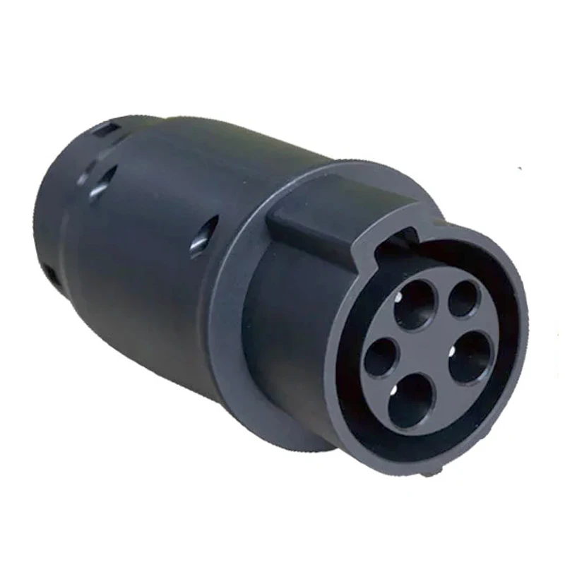 Adapter Barrel IEC 62196 typ 2 lub J1772 typ 1 pojazd samochody elektryczne ładowarka EV złącze czarny dla tesli