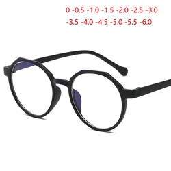 Retro Round Optics Eyeglasses Women Men Fashion Clear Mirror Myopia Lens Nearsighted Glasses 0 -0.5 -1.0 -1.5 To -6.0