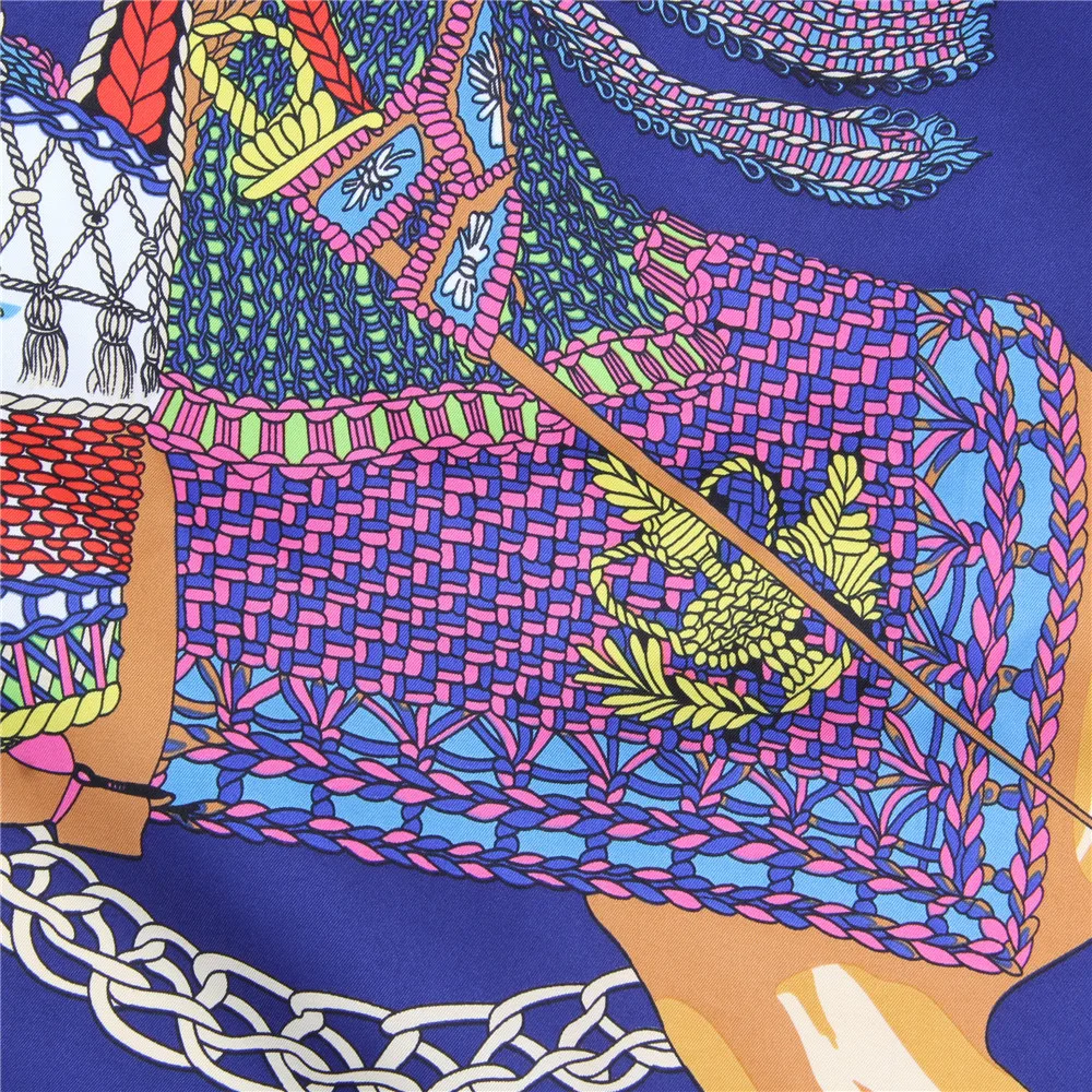 Manueller handgerollter Twill-Seidenschal für Damen, Paukendruck, quadratische Schals, Echarpes, gekräuselte Foulards, Femme, Wickeltuch, Bandana, Hijab, 90 cm – Detail 6