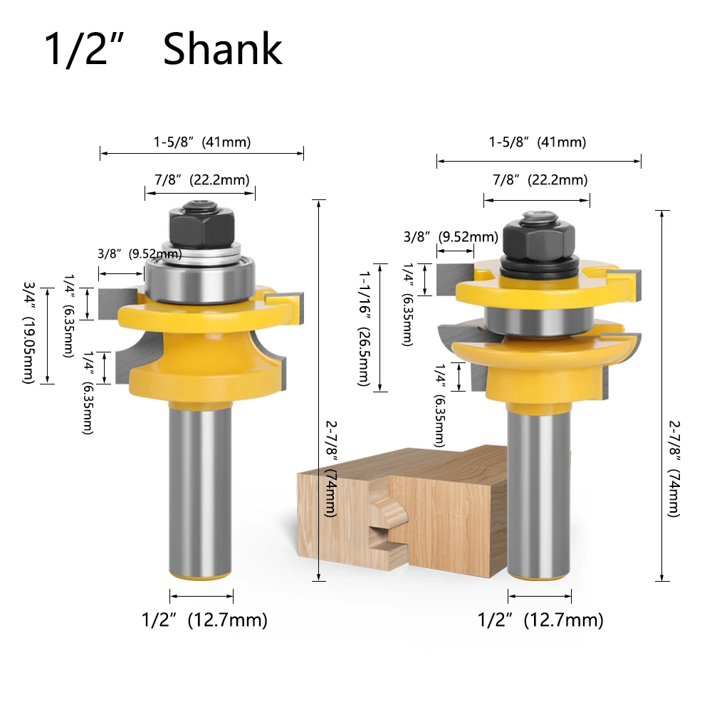 LAVIE 2pcs 12mm 1/2