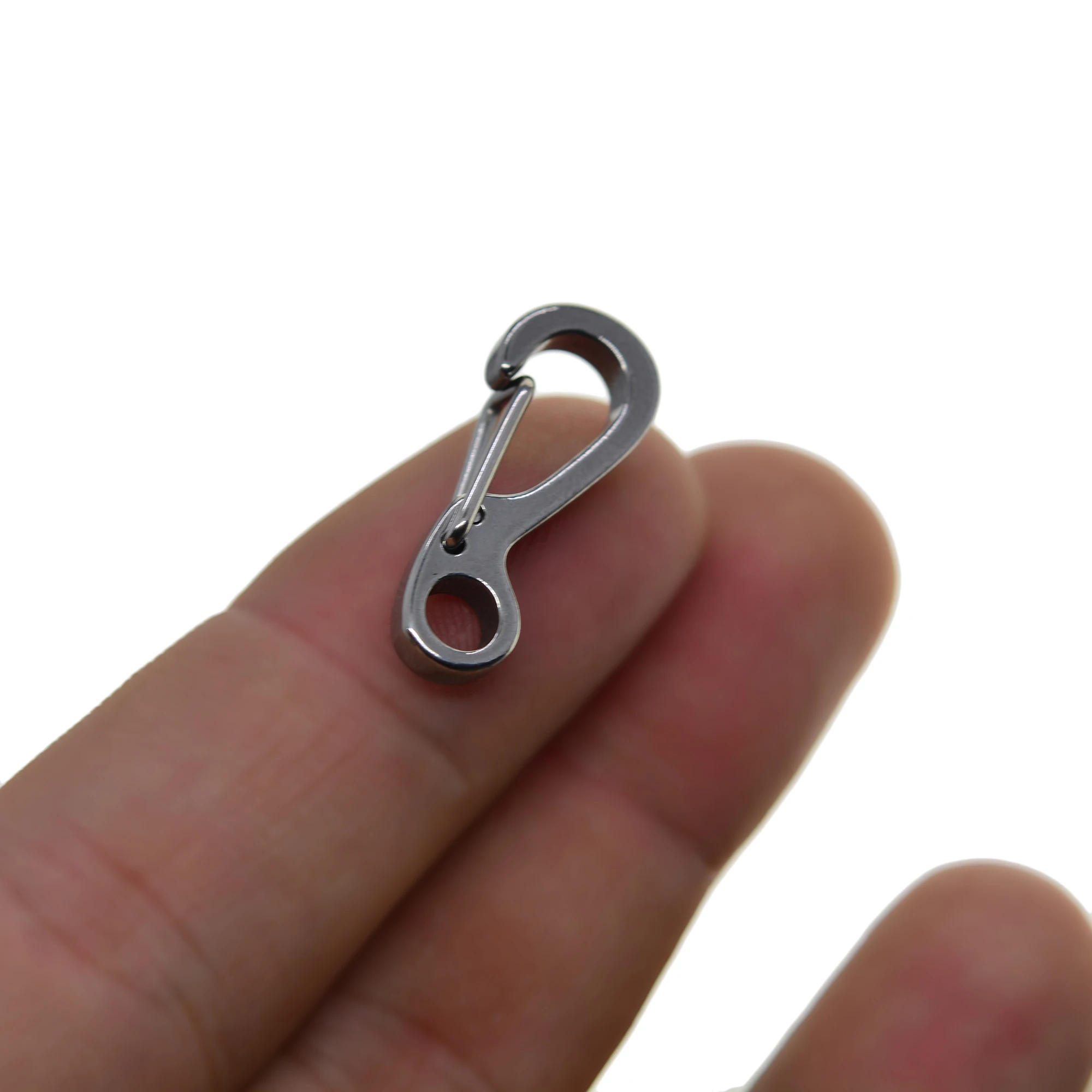 24pcs mini tiny 1inch Super strong fine solid stainless steel spring snap quick release carabiner paracord clasp  EDC DIY