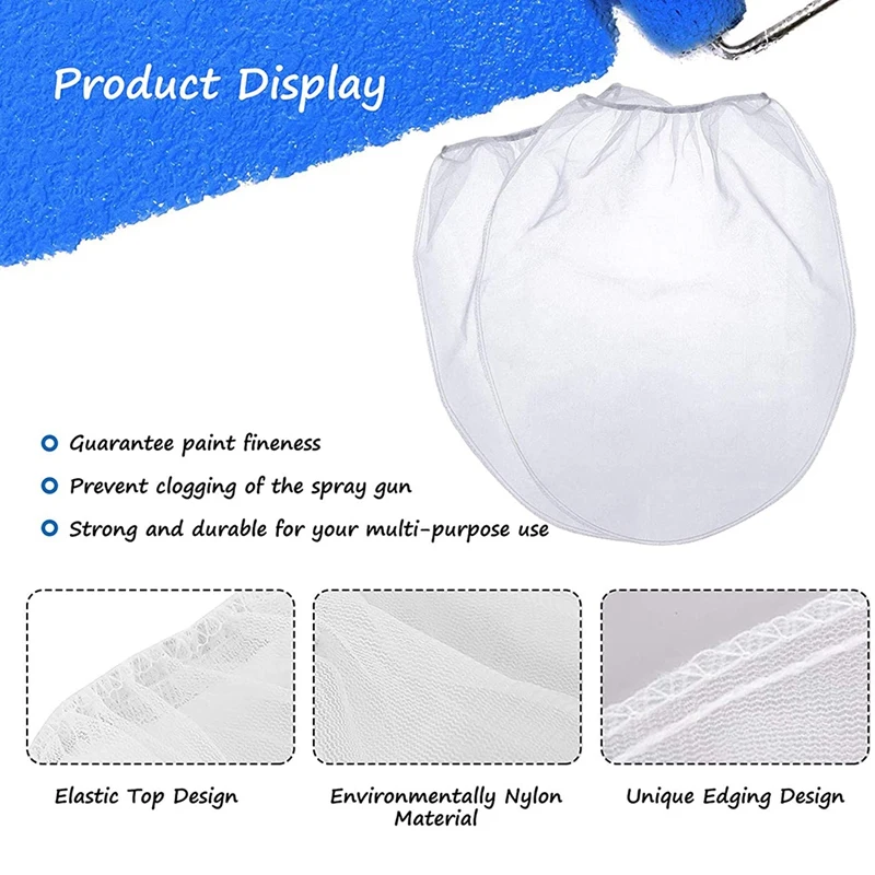 20 Pack Strainer Bag, 5 Gallon Paint Strainer with Elastic Top Opening White Fine Mesh Filters Bag for Paint Gardening