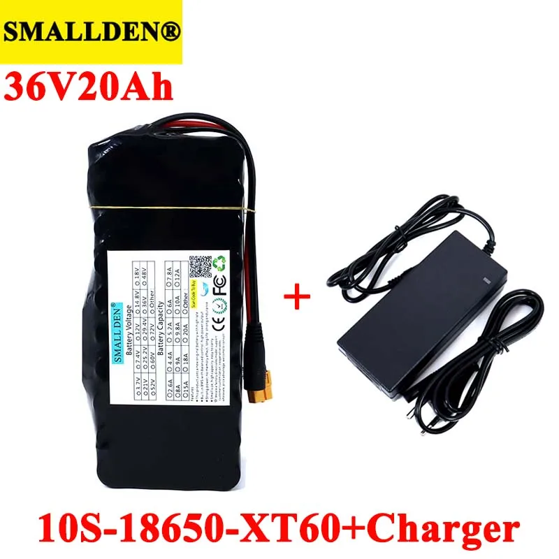 36V 20Ah Lithium Battery Pack 18650 20000mAh High rate 20A BMS with 42V 2A Charger for Balancing scooter E-bike Electric bicycle