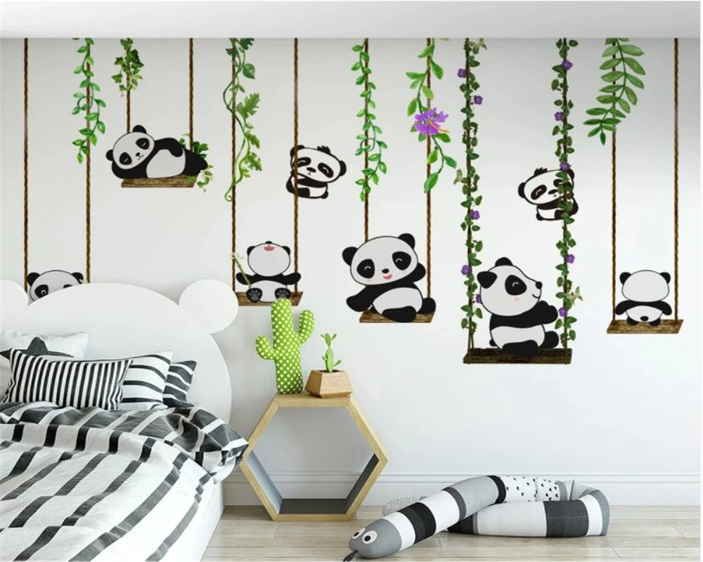 

customized papier peint Personality cartoon animal 3d wallpaper cartoon flower vine children house background wall 3d wallpaper