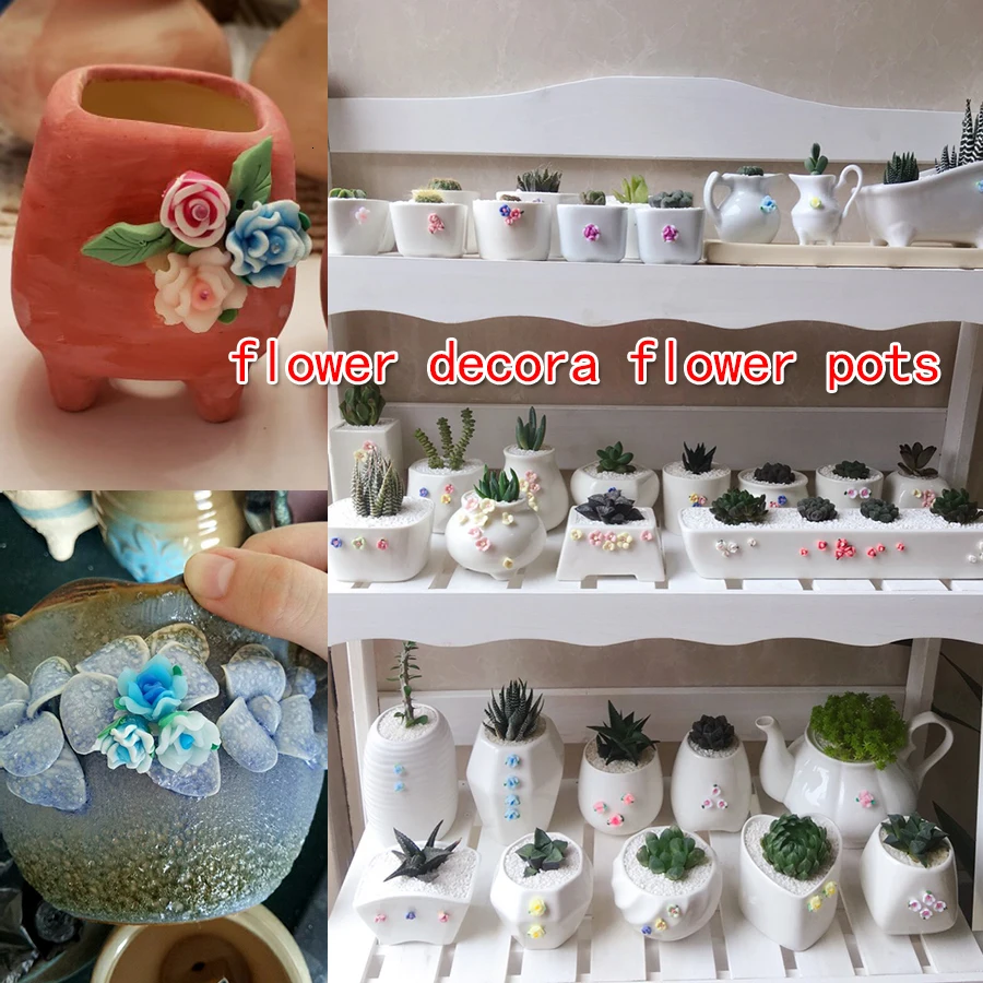 50 teile/los 15mm Bunte Nette Polymerclay Flatback Rose Blume Perlen Gemischt Für Diy Handwerk Schmuck Zeug Dekoration Zubehör – Detail 19