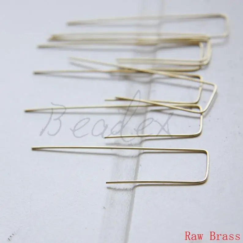 DIY Supply-Brass on Steel Finding Earring Hooks - Ear Wires - U Hooks 51x13mm (3282C)