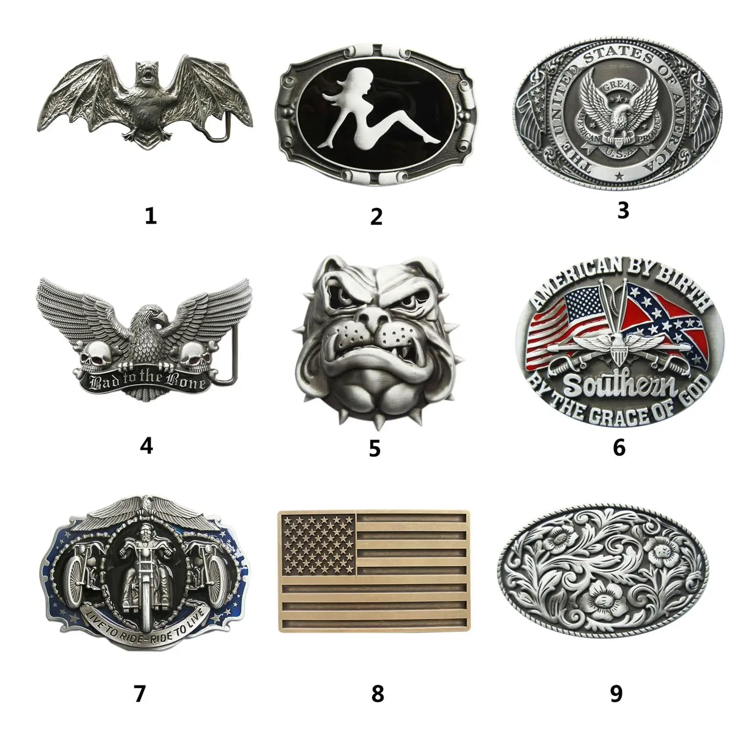 New Vintage Bat Cowboy Cowgirl Western Belt Buckle Mix Style Choice US Stock