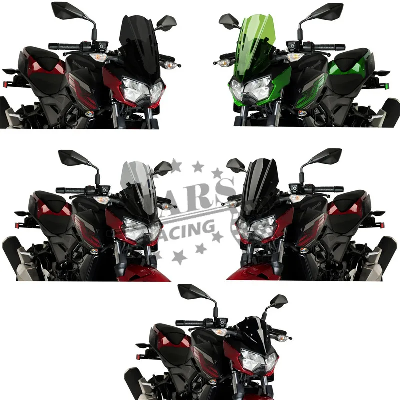 Motorcycle Sports Windshield WindScreen Visor Viser Fits For Kawasaki Z250 Z400 2019 2020 2021 Double Bubble