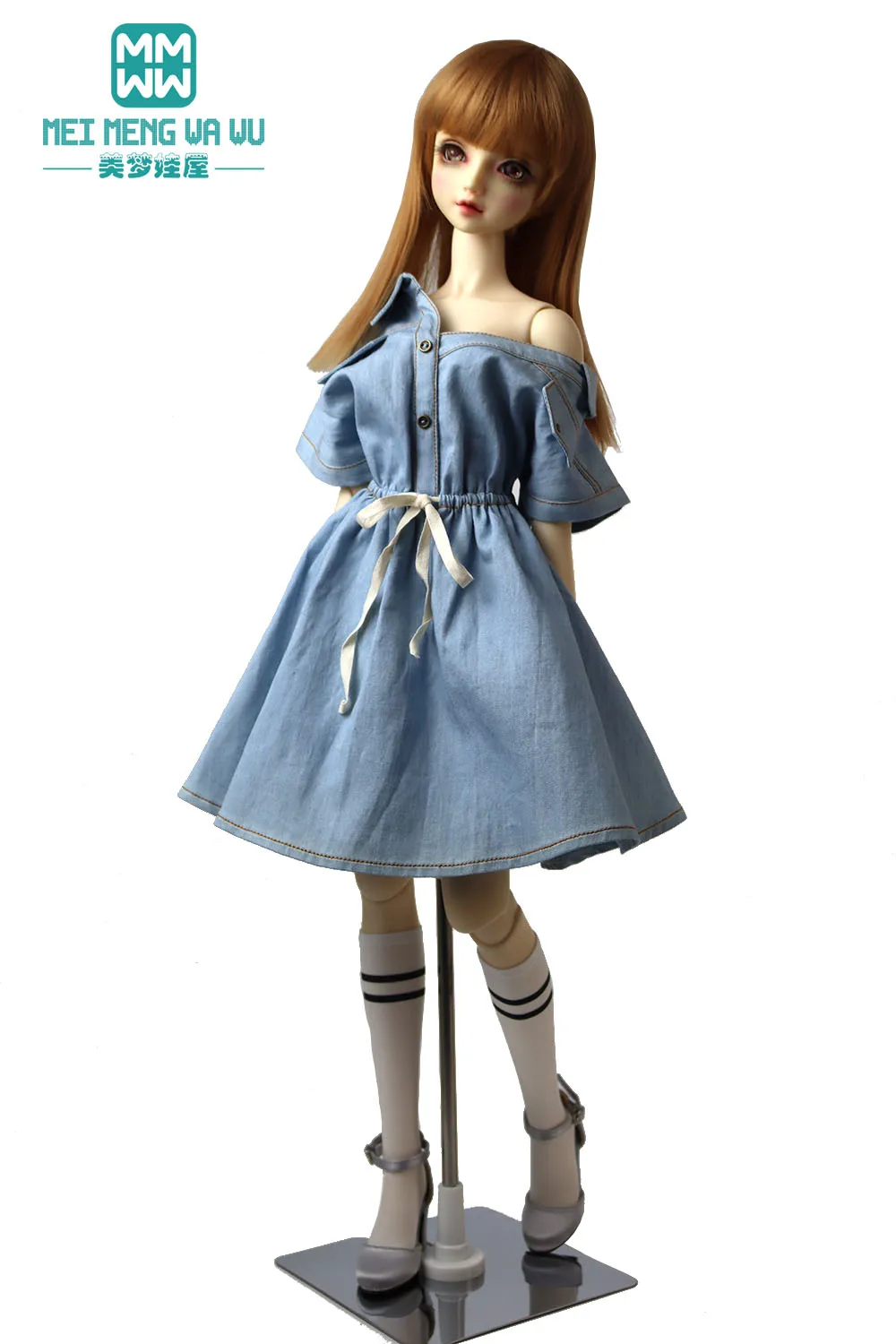 BJD Doll clothes Fashion denim strapless dress for 58-60CM 1/3 SD DD Dolls Toys Ball Jointed Doll accessories