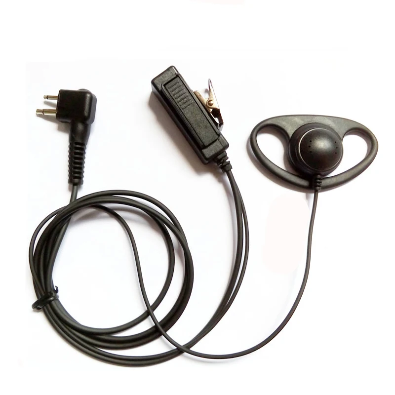 Walkie Talkie Earpiece Two Way Radio Headset D Type Earhook With PPT And Mic For Motorola GP300.CP040,CP200