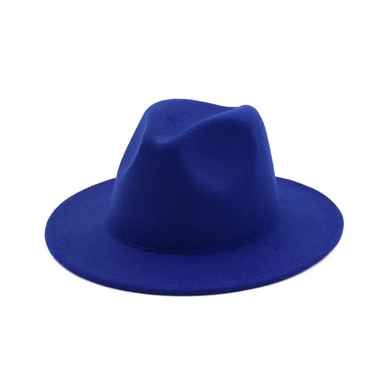 

X3004 Unisex Woolen Hat Women's Fedora Hat Fashion British Style Pepper Choking Mouth Caps Large Brimmed Light Board Hat