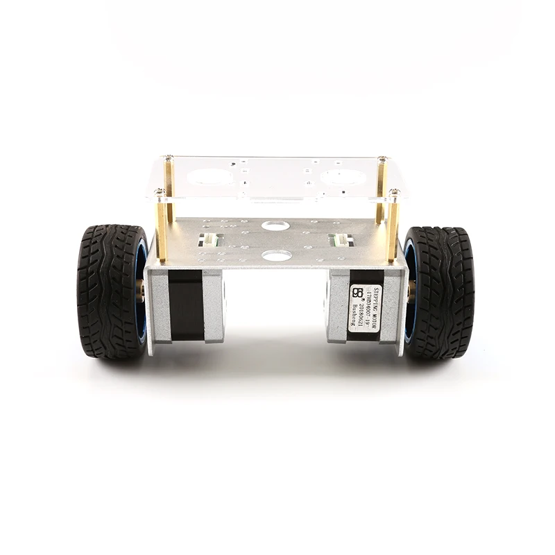 2WD metalowe równowagi inteligentny podwozie samochodu 2-koła aluminium Robot ze stopów rama koła 65mm 42 silnik krokowy DIY zabawki dla Arduino